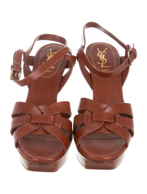 ysl tan tribute sandals|ysl tribute platform sandals.